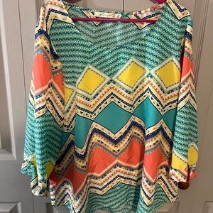 Colorful flowy top